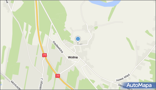 Wolina, Błonie, mapa Wolina