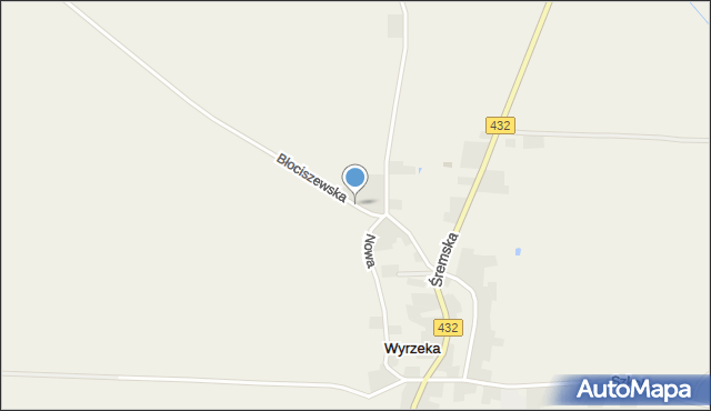 Wyrzeka, Błociszewska, mapa Wyrzeka