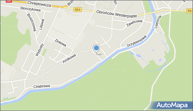 Augustów, Bobrowa, mapa Augustów