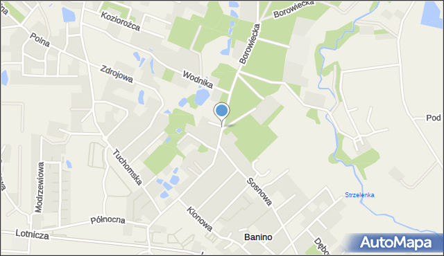 Banino, Borowiecka, mapa Banino