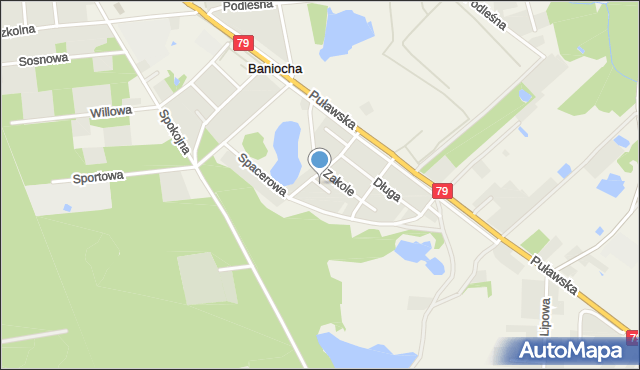 Baniocha, Boczna, mapa Baniocha