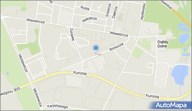 Białystok, Borsucza, mapa Białegostoku