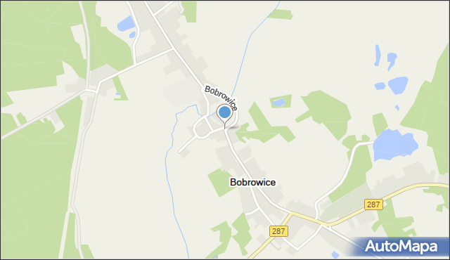 Bobrowice powiat krośnieński, Bobrowice, mapa Bobrowice powiat krośnieński