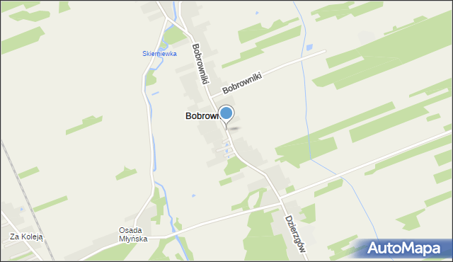 Bobrowniki gmina Nieborów, Bobrowniki, mapa Bobrowniki gmina Nieborów