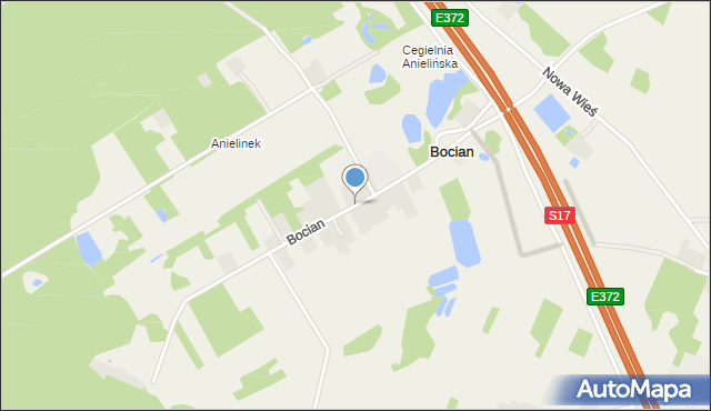 Bocian, Bocian, mapa Bocian