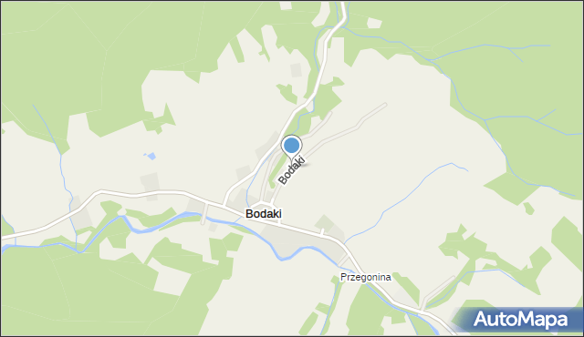 Bodaki gmina Sękowa, Bodaki, mapa Bodaki gmina Sękowa