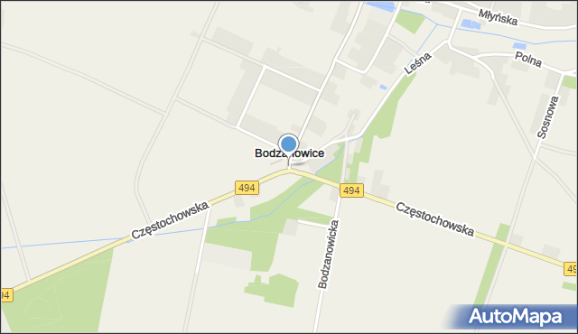 Bodzanowice, Bodzanowice, mapa Bodzanowice