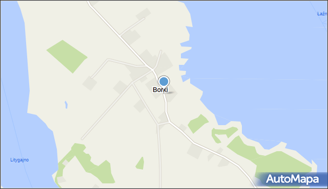 Borki gmina Świętajno, Borki, mapa Borki gmina Świętajno