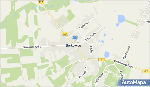 Borkowice powiat przysuski, Borkowice, mapa Borkowice powiat przysuski