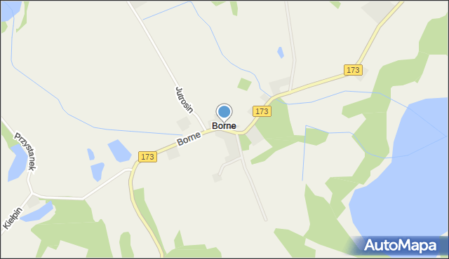 Borne gmina Drawsko Pomorskie, Borne, mapa Borne gmina Drawsko Pomorskie