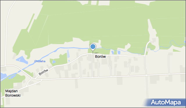 Borów gmina Chodel, Borów, mapa Borów gmina Chodel