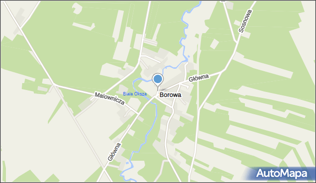 Borowa gmina Miedźno, Borowa, mapa Borowa gmina Miedźno