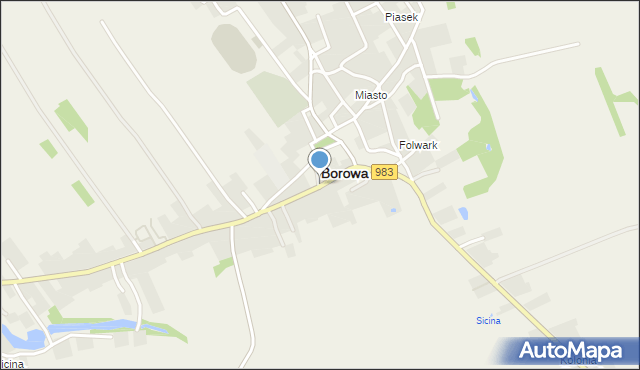 Borowa powiat mielecki, Borowa, mapa Borowa powiat mielecki