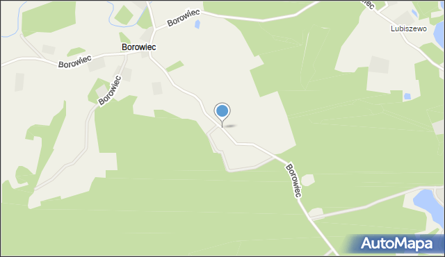 Borowiec gmina Lipusz, Borowiec, mapa Borowiec gmina Lipusz