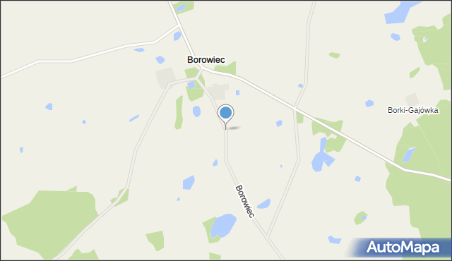 Borowiec gmina Pieniężno, Borowiec, mapa Borowiec gmina Pieniężno