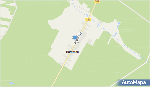 Borowiec gmina Wieluń, Borowiec, mapa Borowiec gmina Wieluń