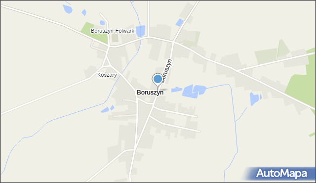 Boruszyn gmina Połajewo, Boruszyn, mapa Boruszyn gmina Połajewo