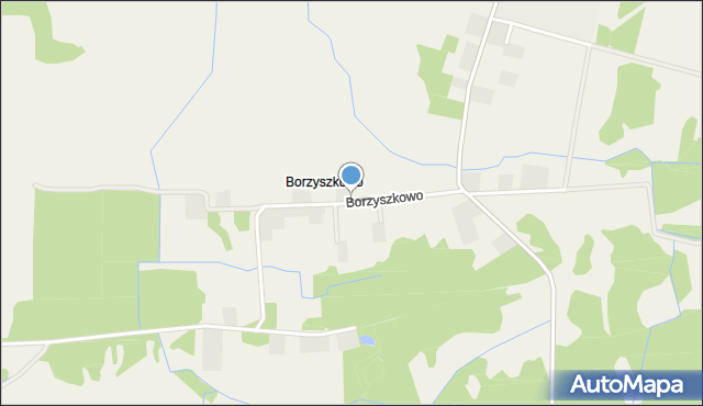 Borzyszkowo gmina Darłowo, Borzyszkowo, mapa Borzyszkowo gmina Darłowo