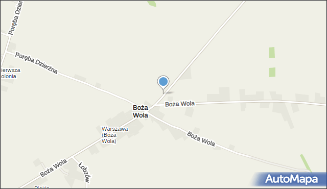 Boża Wola gmina Wolbrom, Boża Wola, mapa Boża Wola gmina Wolbrom