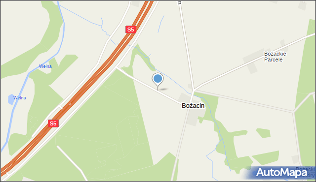 Bożacin gmina Rogowo, Bożacin, mapa Bożacin gmina Rogowo