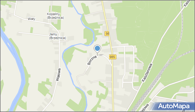 Brzeźnica gmina Dębica, Boczna, mapa Brzeźnica gmina Dębica