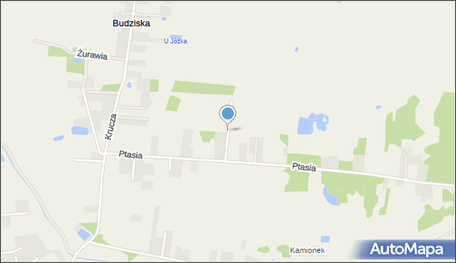 Budziska gmina Halinów, Bociania, mapa Budziska gmina Halinów