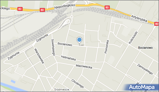 Bydgoszcz, Bocianowo, mapa Bydgoszczy