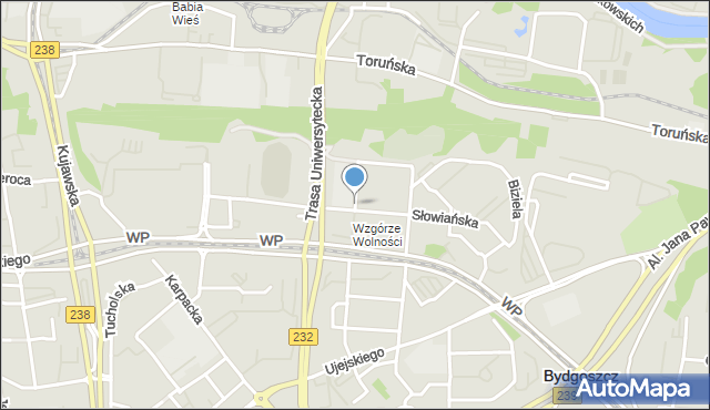 Bydgoszcz, Bośniacka, mapa Bydgoszczy