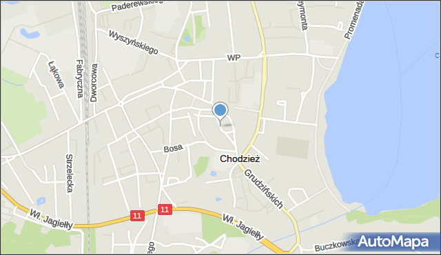 Chodzież, Boczna, mapa Chodzież