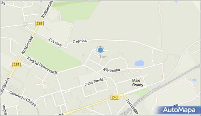 Chojnice, Borska, mapa Chojnic