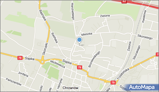 Chrzanów, Borelowskiego Marcina, mapa Chrzanów