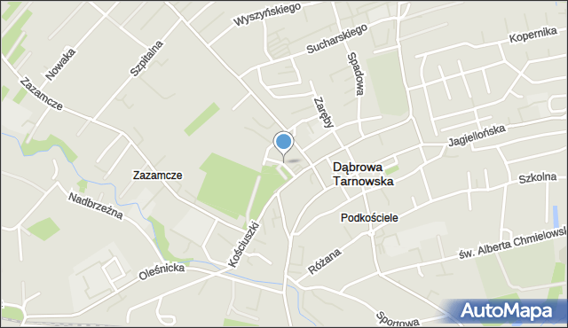 Dąbrowa Tarnowska, Bojki Jakuba, mapa Dąbrowa Tarnowska