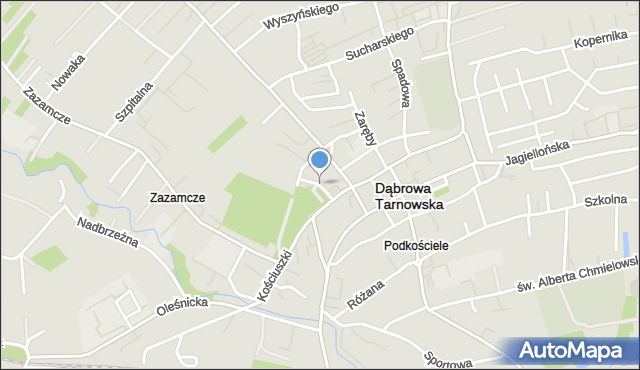 Dąbrowa Tarnowska, Bojki Jakuba, mapa Dąbrowa Tarnowska