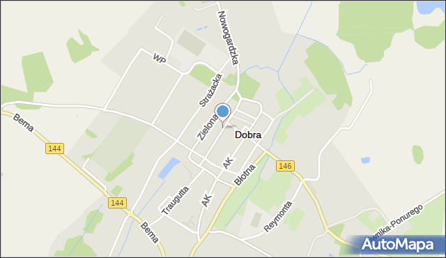 Dobra powiat łobeski, Bohaterów Westerplatte, mapa Dobra powiat łobeski