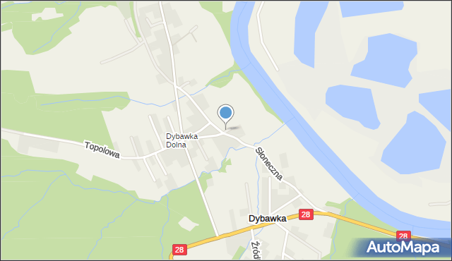 Dybawka, Bobrowa, mapa Dybawka