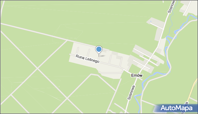 Emów, Borówek, mapa Emów