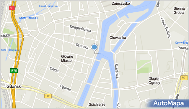 Gdańsk, Bosmańska, mapa Gdańska