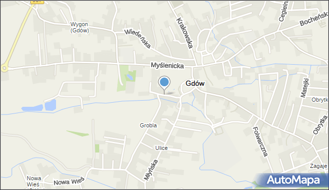 Gdów, Bolesława Krzywoustego, mapa Gdów