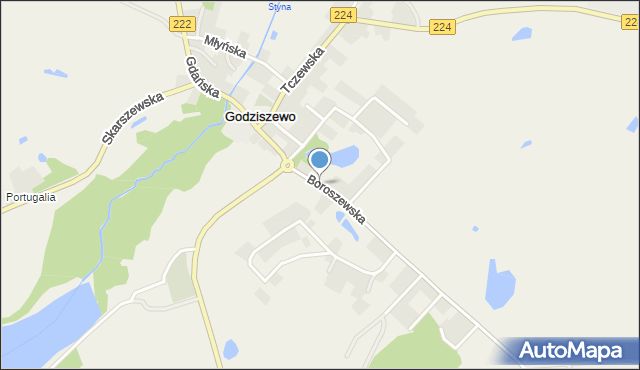 Godziszewo gmina Skarszewy, Boroszewska, mapa Godziszewo gmina Skarszewy