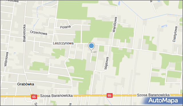 Grabówka gmina Supraśl, Borówkowa, mapa Grabówka gmina Supraśl