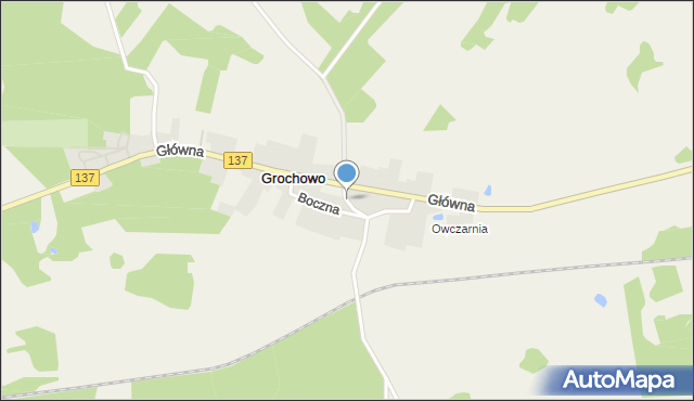 Grochowo gmina Sulęcin, Boczna, mapa Grochowo gmina Sulęcin