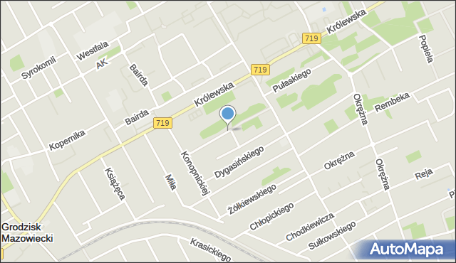 Grodzisk Mazowiecki, Bojasińskiego M., dr., mapa Grodzisk Mazowiecki