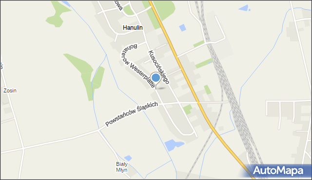 Hanulin, Bohaterów Westerplatte, mapa Hanulin