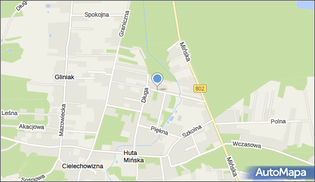 Huta Mińska, Boczna, mapa Huta Mińska