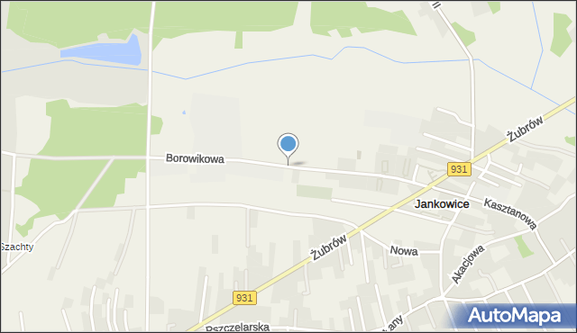 Jankowice gmina Pszczyna, Borowikowa, mapa Jankowice gmina Pszczyna