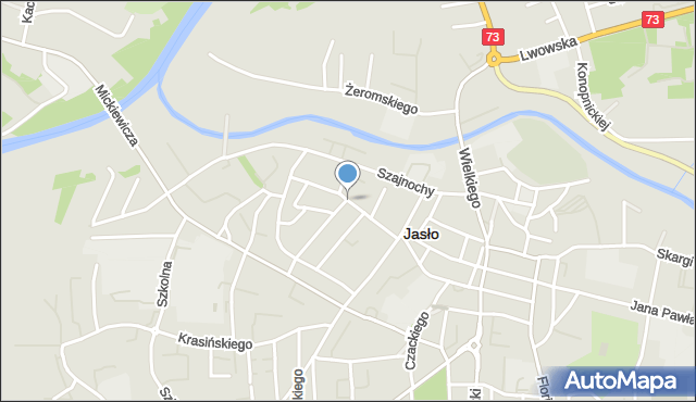 Jasło, Bohaterów Monte Cassino, mapa Jasła