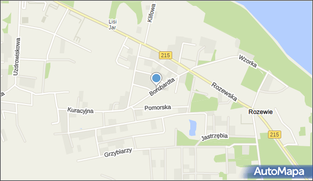 Jastrzębia Góra, Borchardta Karola Olgierda, kpt., mapa Jastrzębia Góra