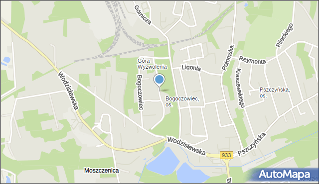 Jastrzębie-Zdrój, Bogoczowiec, mapa Jastrzębie-Zdrój