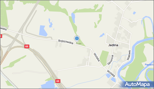 Jedlina gmina Bojszowy, Bojszowska, mapa Jedlina gmina Bojszowy