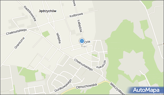 Jędrzychów gmina Nysa, Bociania, mapa Jędrzychów gmina Nysa